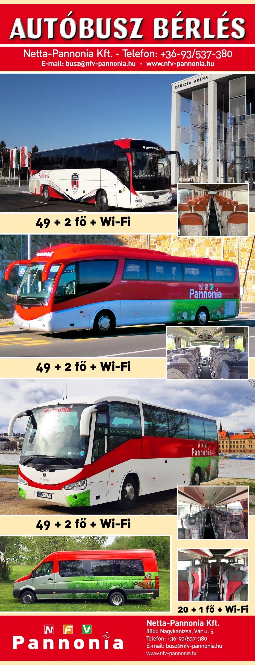 Autóbusz bérlés: látképek buszainkról (Netta-Pannonia Kft.)